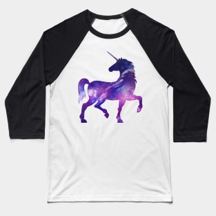 Watercolor cosmic galaxy unicorn Baseball T-Shirt